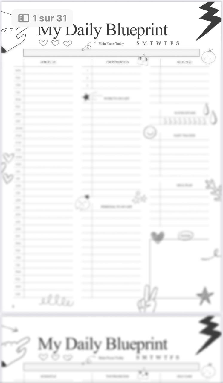 Balance Your Day – 31-Page Daily Planner for Mindful Living