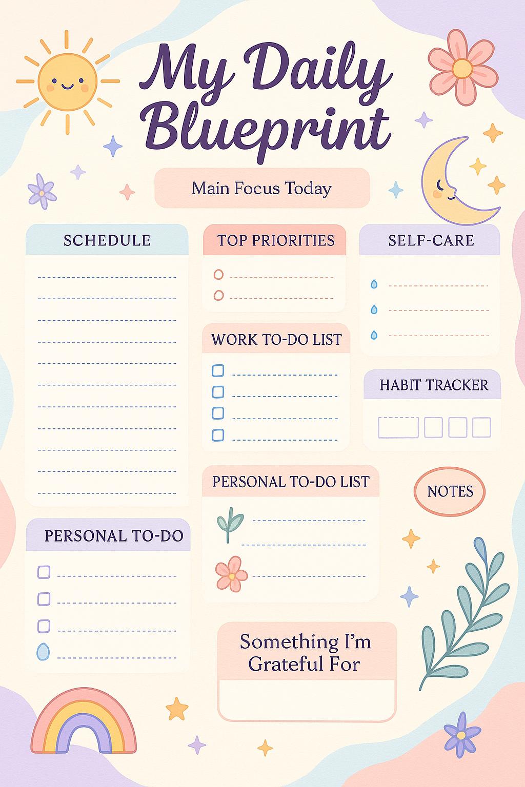 Balance Your Day – 31-Page Daily Planner for Mindful Living